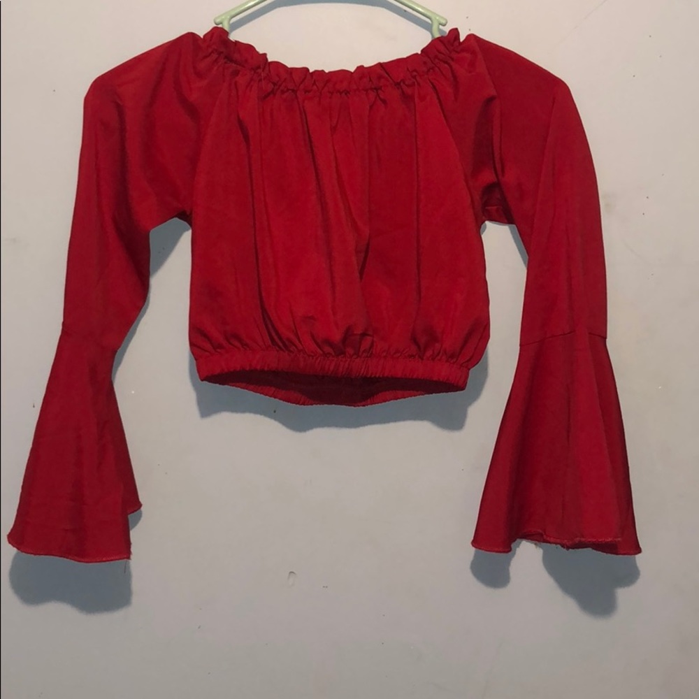 Crop top red shirt